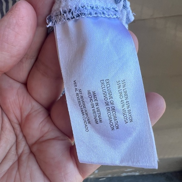 Orvis Striped Linen Button Down Shirt - Size L - Nautical Summer Casual Modest - Picture 6 of 8